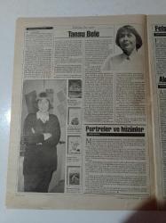 Cumhuriyet Kitap Gazetesi - 8 Ocak 1998 - Sayı 412 - Felsefeci Bir Yazar Tansu Bele Fotoğrafı - Aydın Baydar Aclan Uraz