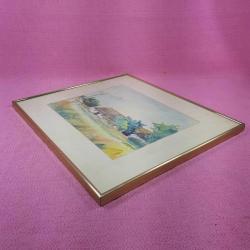 VINTAGE İMZALI TARİHLİ ÇERÇEVELİ MANZARA SULU BOYA RESİM