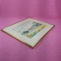 VINTAGE İMZALI TARİHLİ ÇERÇEVELİ MANZARA SULU BOYA RESİM