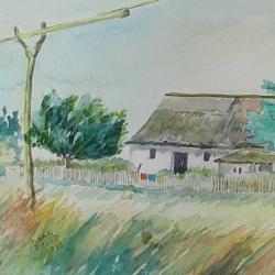 VINTAGE İMZALI TARİHLİ ÇERÇEVELİ MANZARA SULU BOYA RESİM