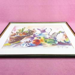 VINTAGE FULYA 2006 İMZALI , ÇERÇEVELİ , NATÜRMORT SULU BOYA RESİM