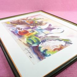 VINTAGE FULYA 2006 İMZALI , ÇERÇEVELİ , NATÜRMORT SULU BOYA RESİM