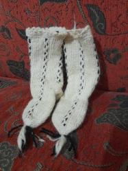 EL ÖRGÜSÜ - YÜN ÇORAP ÇOCUK DESENLİ 20CM BOY