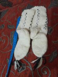 EL ÖRGÜSÜ - YÜN ÇORAP ÇOCUK DESENLİ 20CM BOY