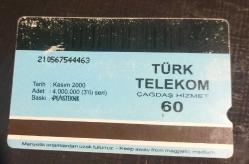 TÜRK TELEKOM TELEFON KARTI 60 KONTÖR  KASIM 2000 GEÇMİŞTEN GÜNÜMÜZE TELEFON MAKİNELERİ TEMALI