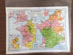Harita England and France (İngiltere ve Fransa) Map H5, H6 20x28 cm