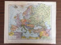 Harita Avrupa (siyasi) Ukrayna, Fransa, Moskova, Türkiye, Romanya, Polonya 23x27,5 cm