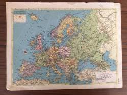 Harita Europa Ukrayna, Polonya, Türkiye, Çekoslovokya, İtalya, Fransa İngiltere  24x31,5 cm