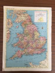 Harita Europa Ukrayna, Polonya, Türkiye, Çekoslovokya, İtalya, Fransa İngiltere  24x31,5 cm