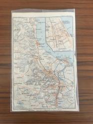 Harita Zoppot (Polonya) Olivia, Holm, Danzig Kawall, Saspe 16x10,5 cm