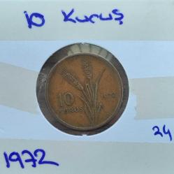 ON (10) KURUŞ 1972 ÇÇT+++