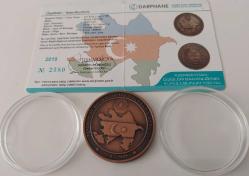 2019 AZERBAYCAN DIŞİŞLERİ BAKANLIĞININ  KURULUŞUNUN 100.YILI BRONZ 2,5 TÜRK LİRASI HATIRA PARASI ORİJİNAL SERTİFİKALI ÇİL 2580 ÇOK NADİRDİR