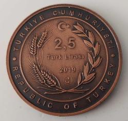 2019 AZERBAYCAN DIŞİŞLERİ BAKANLIĞININ  KURULUŞUNUN 100.YILI BRONZ 2,5 TÜRK LİRASI HATIRA PARASI ORİJİNAL SERTİFİKALI ÇİL 2580 ÇOK NADİRDİR