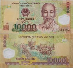 VİETNAM 10.000 DONG 2019 HO CHI MINH PORTRELİ. POLYMER PARA.ÇİL KONDİSYON.