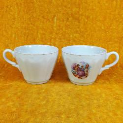 ANTİKA BİR ÇİFT MADE IN JAPAN FRAGONARD RESİMLİ PORSELEN FİNCAN , TABAKLARI YOK