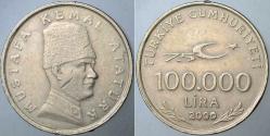 Efemera - TÜRKİYE CUMHURİYETİ 100.000 LİRA 2000 YILI. - kitantik - kitaLog