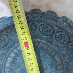 Gerçek Osmanlı İşlemeli Bakır Tabak