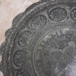 Gerçek Osmanlı İşlemeli Bakır Tabak