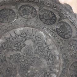 Gerçek Osmanlı İşlemeli Bakır Tabak