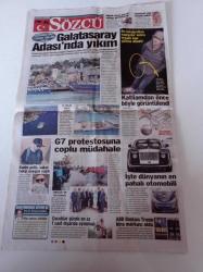 Sözcü Gazetesi - 29 Mayıs 2017 - Şampiyon Beşiktaş - Burak Akbay Beni FETÖ'cülükle Değil Delikanlı Gibi Sözcü'nün Sahibini Olmakla Suçlayın - Kadir Topbaş'ın Damadı Ömer Faruk Kavurmacı Tahliye Edildi - Mavi Marmara - Mediha Olgun İsrail Askerlerinin Elinde Rehin Kaldı