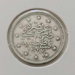 1327-4 GÜMÜŞ 2 KURUŞ SULTAN MEHMET REŞAT DÖNEMİ ORİJİNAL ÇOK ÇOK TEMİZ BB2CC2 NADİR