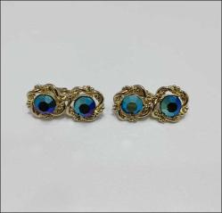 Vintage Yanar Döner Taşlı Klipsli Küpeler  (91)