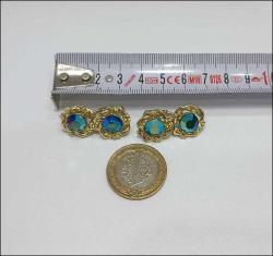 Vintage Yanar Döner Taşlı Klipsli Küpeler  (91)