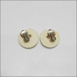 Vintage Kemik Rengi Malzemeden Yapılmış Klipsli Küpeler  (91)