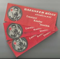 3 ADET GAZANFER BİLGE OTOBÜSLERİ YOLCU BİLETİ...