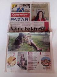 Cumhuriyet Pazar Gazetesi - 5 Mayıs 2019 - Zülfü Livaneli Demokrasi Filmi - Yayıncı İlhan Erdost'un Kızı Alaz Erdost - Michelle Obama Fotoğrafı - Goncagül Sunar Hepimizin Derdi Dert Anlatmak - Didim'de Yeni Keşfim Gelebeç- Arka Sokaklarında Hayat Var Ayvalık