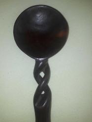 KENYA dan Afrika geleneksel el oyması kaşık,çatal salata servis seti.