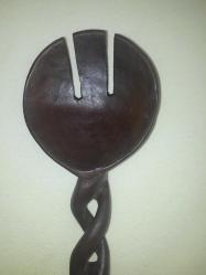 KENYA dan Afrika geleneksel el oyması kaşık,çatal salata servis seti.