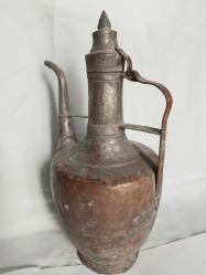 BAKIR İBRİK, ANTİKA BAKIR İBRİK 1930-40 LARDAN USTA İŞİ BAKIRDAN MAMÛL İBRİK, MUHTEŞEM İŞÇİLİKLİ, DEKORLUK BAKIR İBRİK.