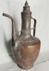 BAKIR İBRİK, ANTİKA BAKIR İBRİK 1930-40 LARDAN USTA İŞİ BAKIRDAN MAMÛL İBRİK, MUHTEŞEM İŞÇİLİKLİ, DEKORLUK BAKIR İBRİK.