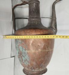 BAKIR İBRİK, ANTİKA BAKIR İBRİK 1930-40 LARDAN USTA İŞİ BAKIRDAN MAMÛL İBRİK, MUHTEŞEM İŞÇİLİKLİ, DEKORLUK BAKIR İBRİK.