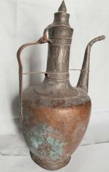 BAKIR İBRİK, ANTİKA BAKIR İBRİK 1930-40 LARDAN USTA İŞİ BAKIRDAN MAMÛL İBRİK, MUHTEŞEM İŞÇİLİKLİ, DEKORLUK BAKIR İBRİK.