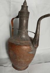 BAKIR İBRİK, ANTİKA BAKIR İBRİK 1930-40 LARDAN USTA İŞİ BAKIRDAN MAMÛL İBRİK, MUHTEŞEM İŞÇİLİKLİ, DEKORLUK BAKIR İBRİK.