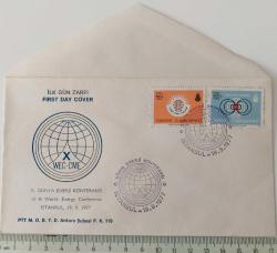 1977 X.DÜNYA ENERJİ KONFERANSI FDC İLK GÜN ZARFI ORİJİNAL NADİR MÜHÜRLÜ E2B1 ORİJİNALİ NADİRDİR