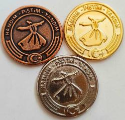 Hz.Mevlana Celaleddin-i Rumi Hatıra Madalyon 3 Adet Fiyatıdır..