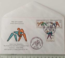1974 DÜNYA SERBEST GÜREŞ ŞAMPİYONASI FDC İLK GÜN ZARFI EA2B NADİRDİR