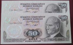 6. Emisyon 2. Tertip Seri Takipli Çil 50 Lira   I41 362280 -81