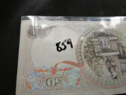 6.EMİSYON 1.TERTİP 50 TL TÜRK LİRASI H83 O74769 SERİ NUMARALI KAĞIT PARA ÇİL ALTI 859