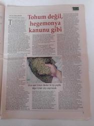 Cumhuriyet Tarım Gıda Hayvancılık Gazetesi - 9 Ocak 2007 - Sayı 29 Tohumculuk Tümüyle Özel Sektöre Açılıyor - Etiketler Gıdaların Kimlik Kartı - Avrupalı Çiftçilerden TBMM'ye Mektuplar - Toprak Koruma Yasası'na Tepki - Avrupa Adalet Divanından Pamukçuluk Dersleri - Karaman'da Tarım İşçileri Eğitilecek