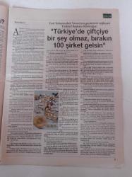 Cumhuriyet Tarım Gıda Hayvancılık Gazetesi - 9 Ocak 2007 - Sayı 29 Tohumculuk Tümüyle Özel Sektöre Açılıyor - Etiketler Gıdaların Kimlik Kartı - Avrupalı Çiftçilerden TBMM'ye Mektuplar - Toprak Koruma Yasası'na Tepki - Avrupa Adalet Divanından Pamukçuluk Dersleri - Karaman'da Tarım İşçileri Eğitilecek