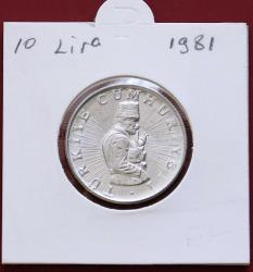 Türkiye Cumhuriyeti 1981  Yılı 10 Lira No 1011