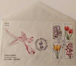 1980 TÜRKİYE BİTKİLERİ FDC İLK GÜN ZARFI UEE2 ÇOK NADİRDİR