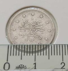 GÜMÜŞ 2 KURUŞ 1293-28 SULTAN II.ABDÜLHAMİT DÖNEMİ ORİJİNAL ÇOK ÇOK TEMİZ 2C1VV NADİRDİR