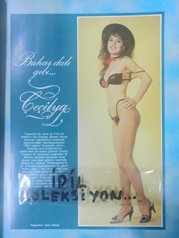 Playmen Yetişkin Erkek Dergisi Ocak 1986 Çecilya Köle İsaura  