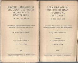 GERMAN - ENGLISH ENGLISH - GERMAN TECHNICAL DICTIONARY IN TWO VOLUMES