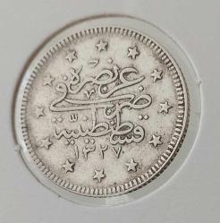GÜMÜŞ 2 KURUŞ 1327-3 SULTAN MEHMET REŞAT DÖNEMİ ORİJİNAL ÇİLALTI 3M2BB NADİRDİR